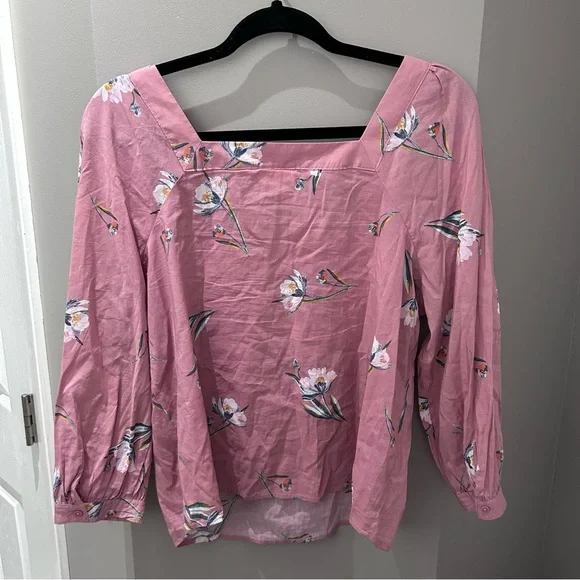 A New Approach Square Neck Pink Floral Blouse-Md - Picture 1 of 4
